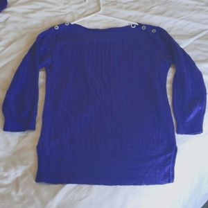 J. Crew Linen purple Cableknit Sweater